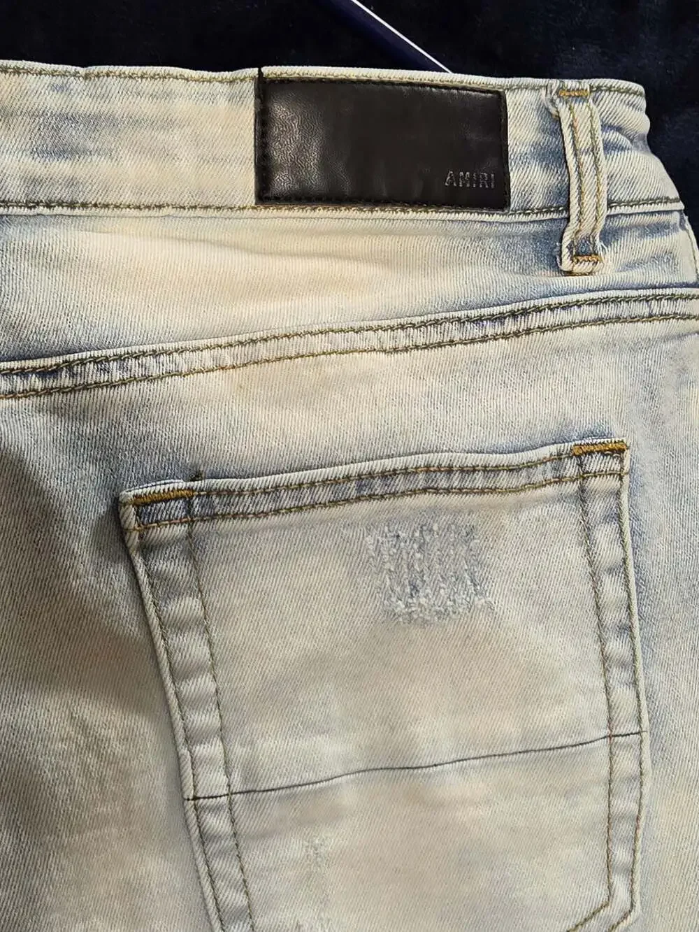 Amiri Wild Ones Patchwork Distressed Denim Jeans